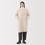 婦人　カシミヤ混ダブルブレストコート