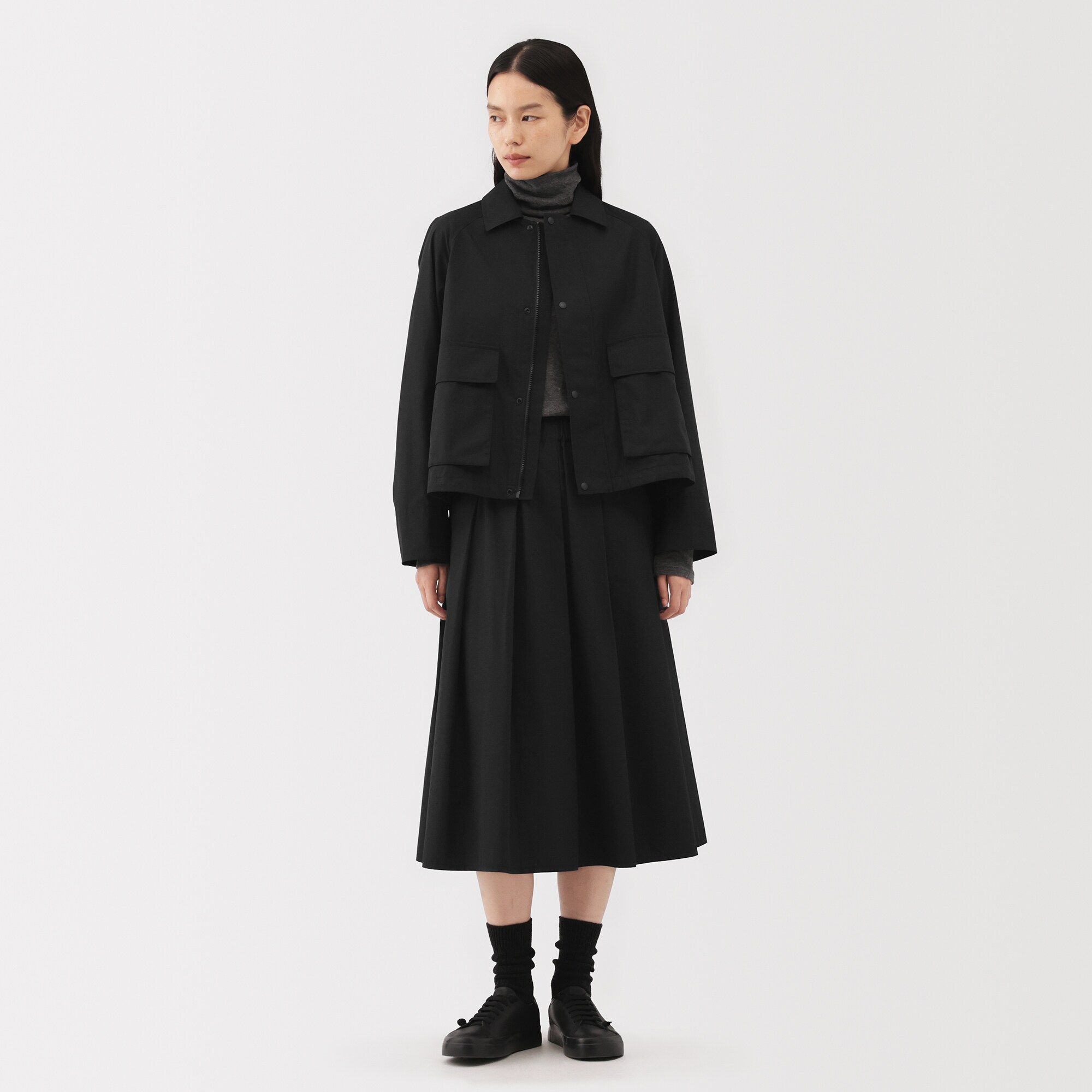 婦人 ユニフォーム素材で作ったショートブルゾン | 無印良品