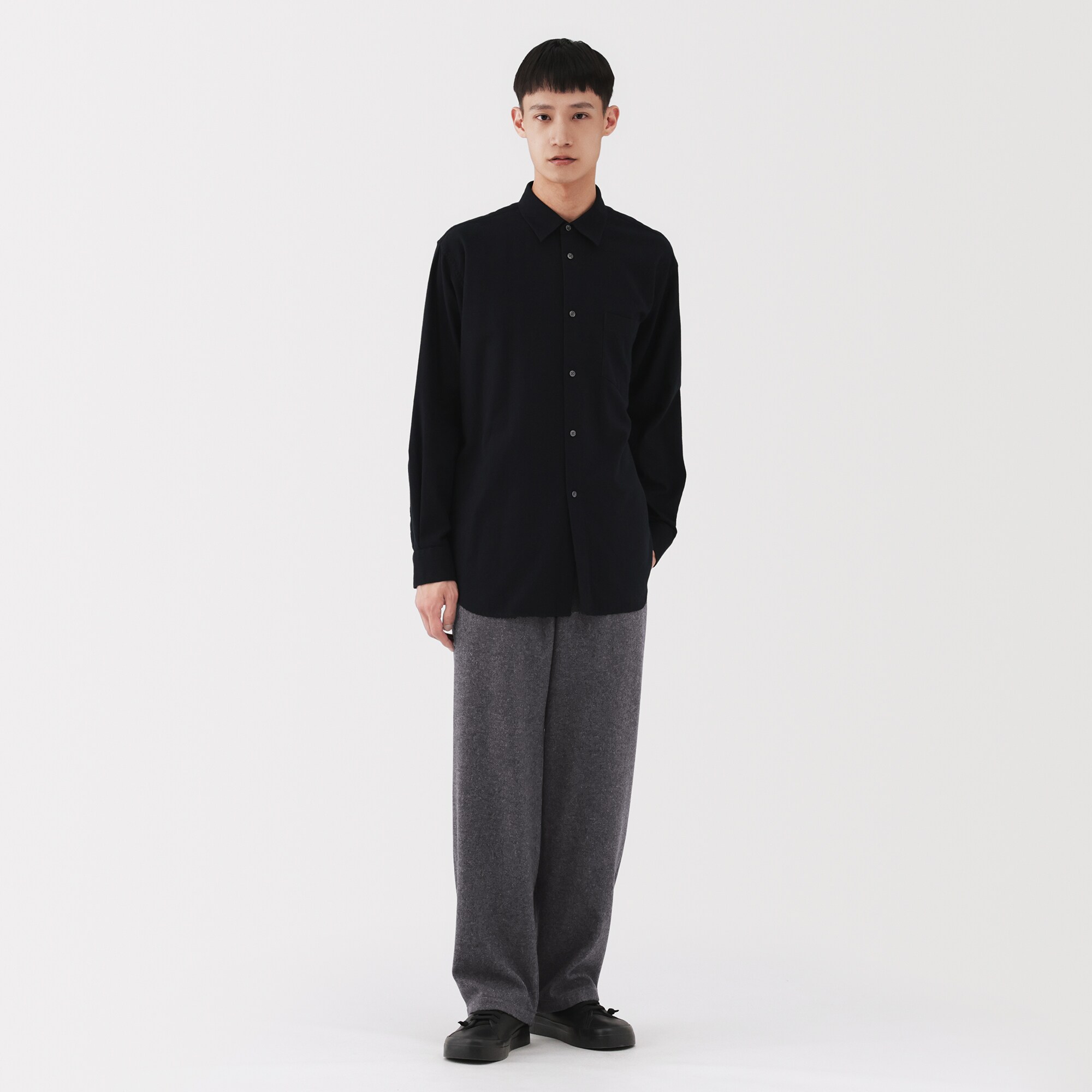 紳士　カシミヤ混イージーパンツ