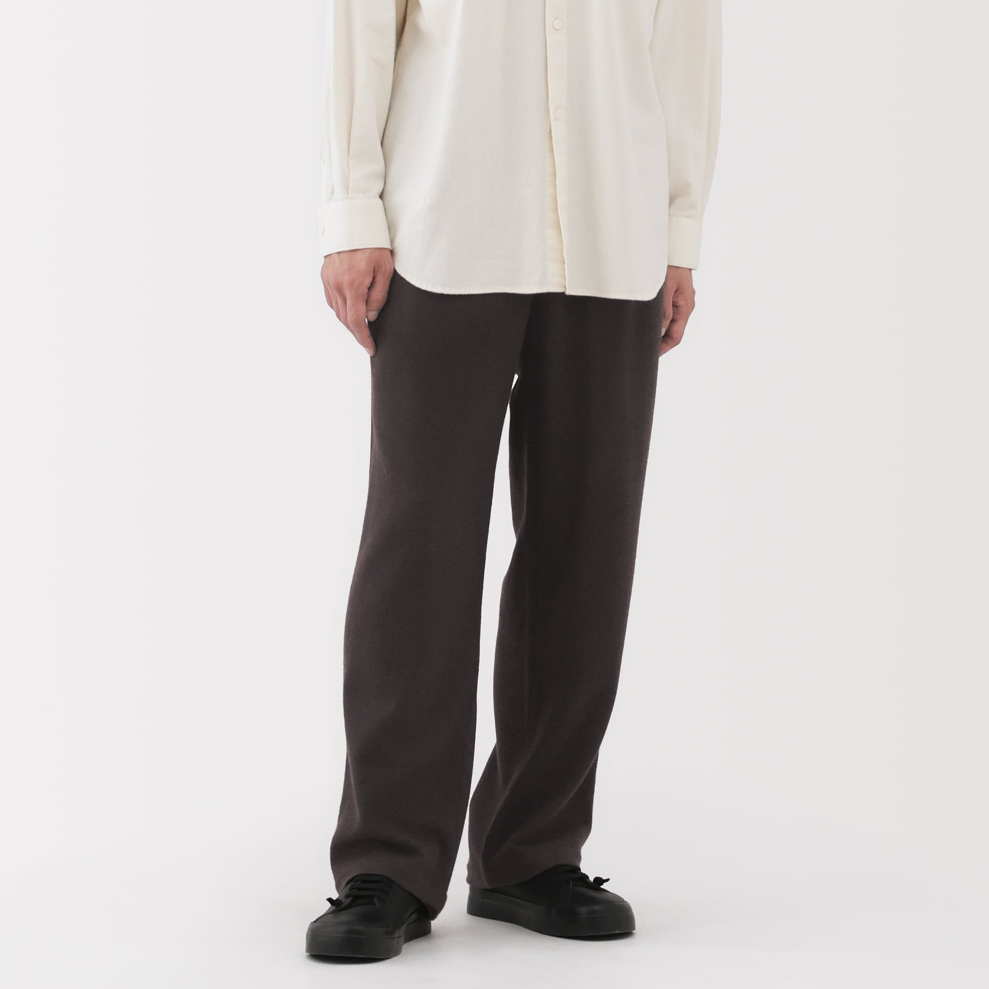 紳士　カシミヤ混イージーパンツ