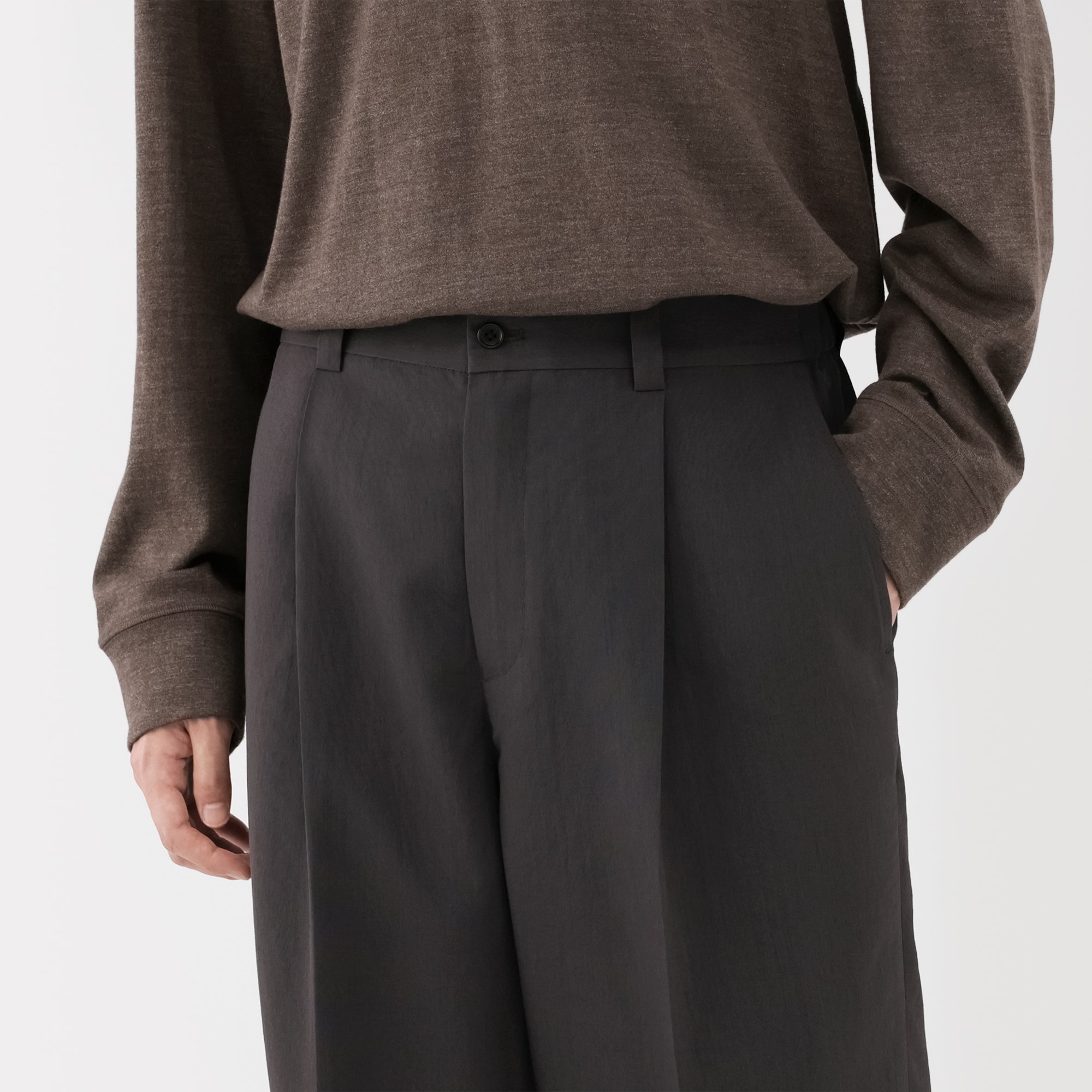 紳士 ポリエステルタックワイドパンツ | 無印良品