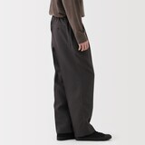 紳士　ポリエステルタックワイドパンツ
