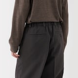 紳士　ポリエステルタックワイドパンツ