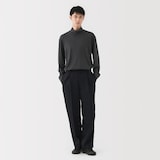 紳士　ポリエステルタックワイドパンツ