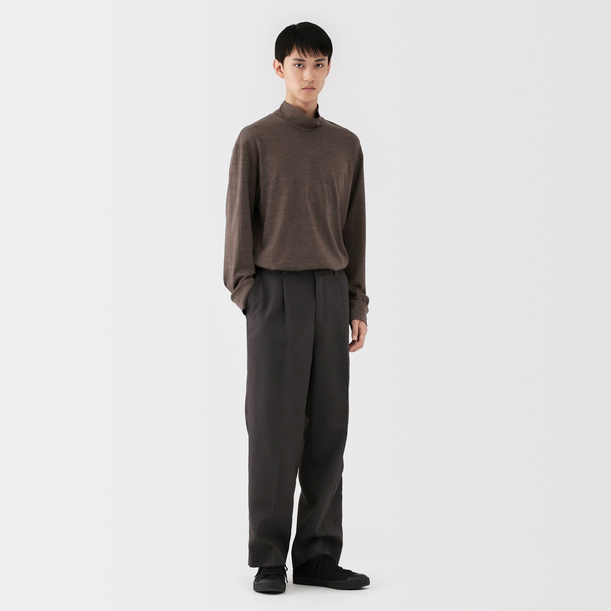 紳士 ポリエステルタックワイドパンツ | 無印良品