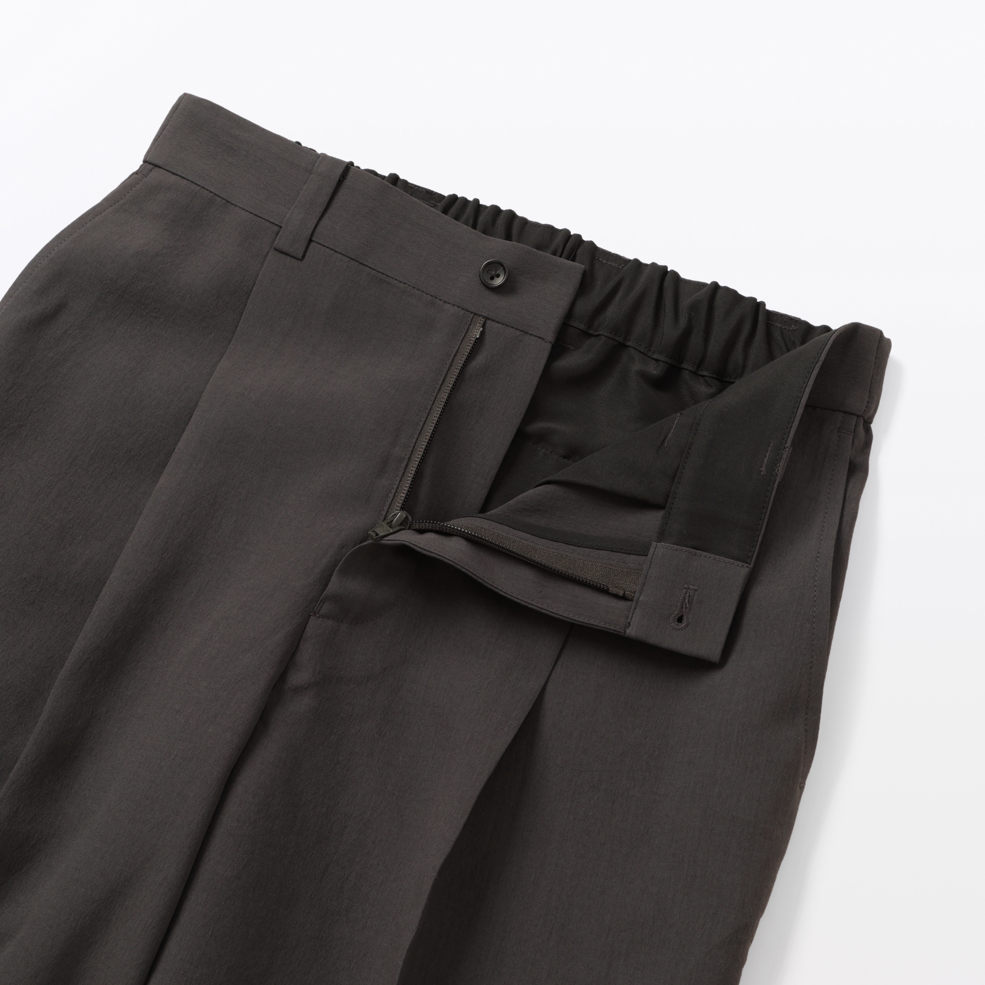 紳士　ポリエステルタックワイドパンツ