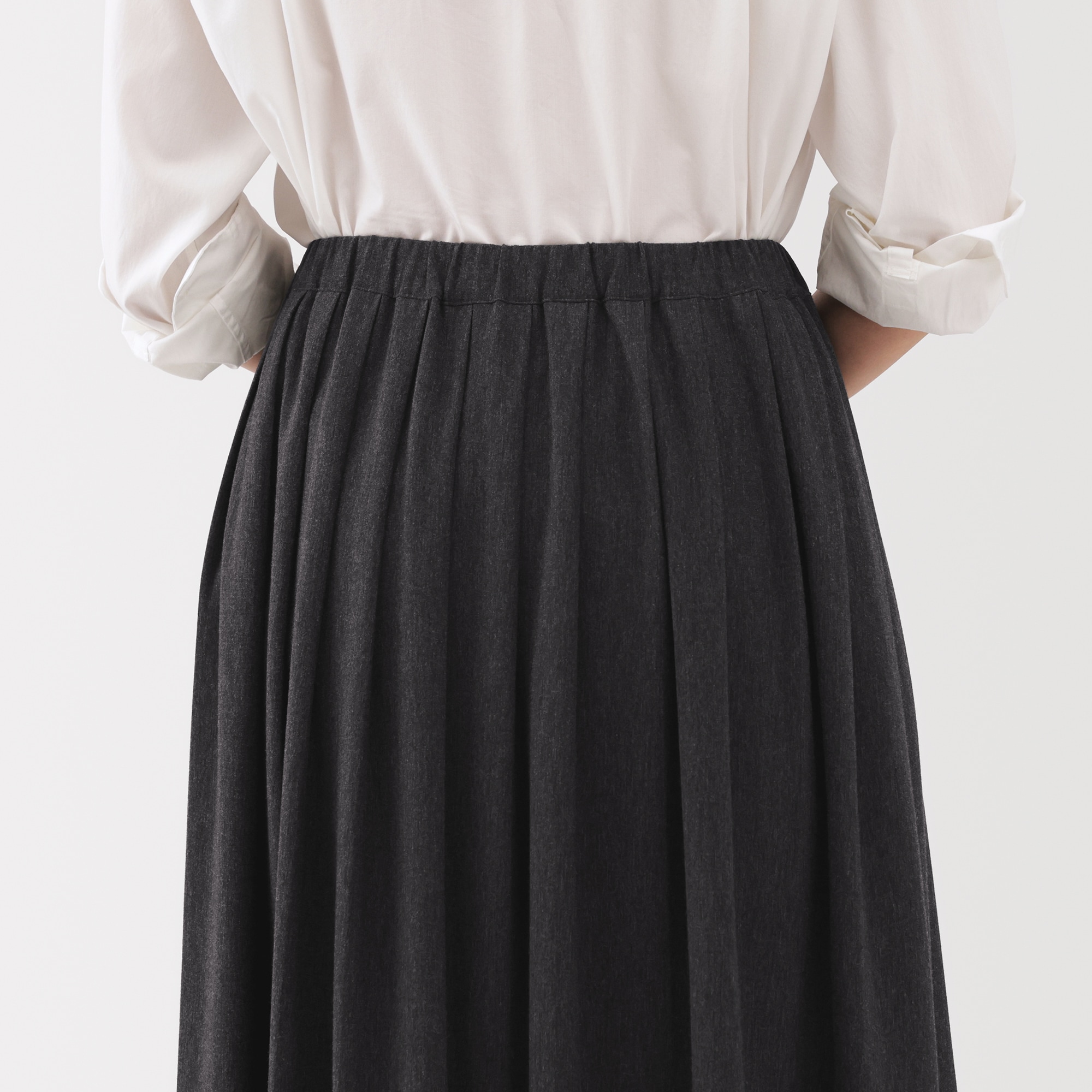 【新品未使用品】MUJI Labo ジャージープリーツスカート　黒　XL 新品未使用品】MUJI Labo ジャージープリーツスカート 黒 XL