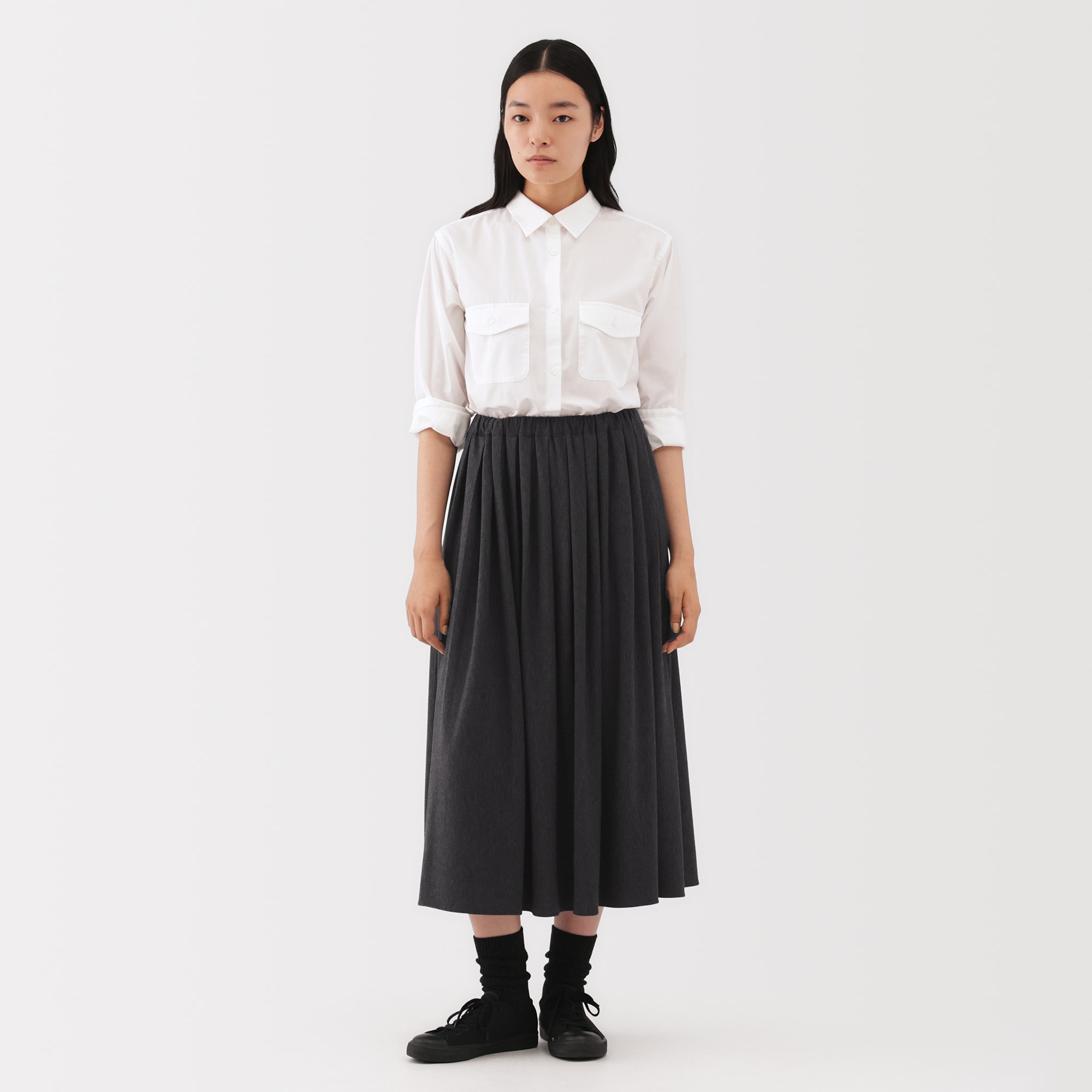 MUJI Labo ジャージープリーツスカートM 無印良品 スカート 「MUJI Labo」婦人 ジャージープリーツ