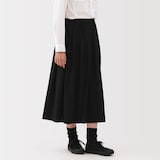 婦人　ジャージープリーツスカート