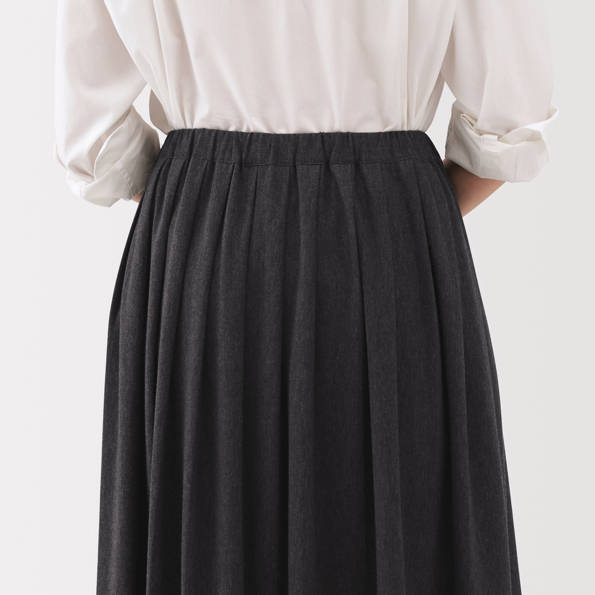 婦人　ジャージープリーツスカート