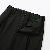 婦人　ユニフォーム素材で作ったタックワイドパンツ（９分丈）