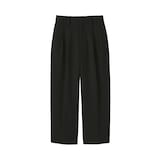 婦人　ユニフォーム素材で作ったタックワイドパンツ（９分丈）