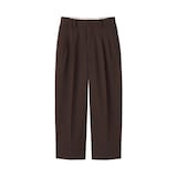 婦人　ユニフォーム素材で作ったタックワイドパンツ（９分丈）