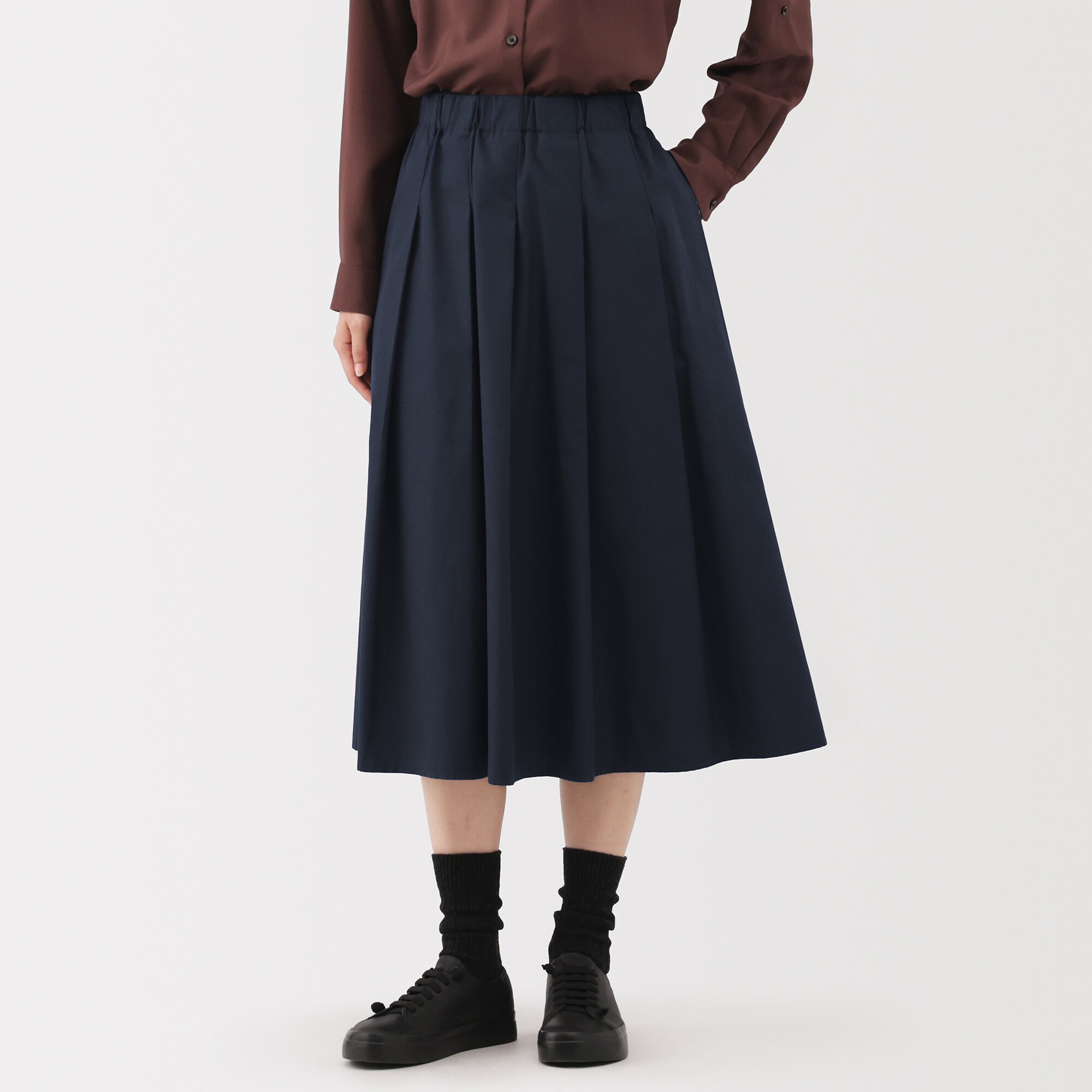 婦人　ユニフォーム素材で作ったイージータックスカート