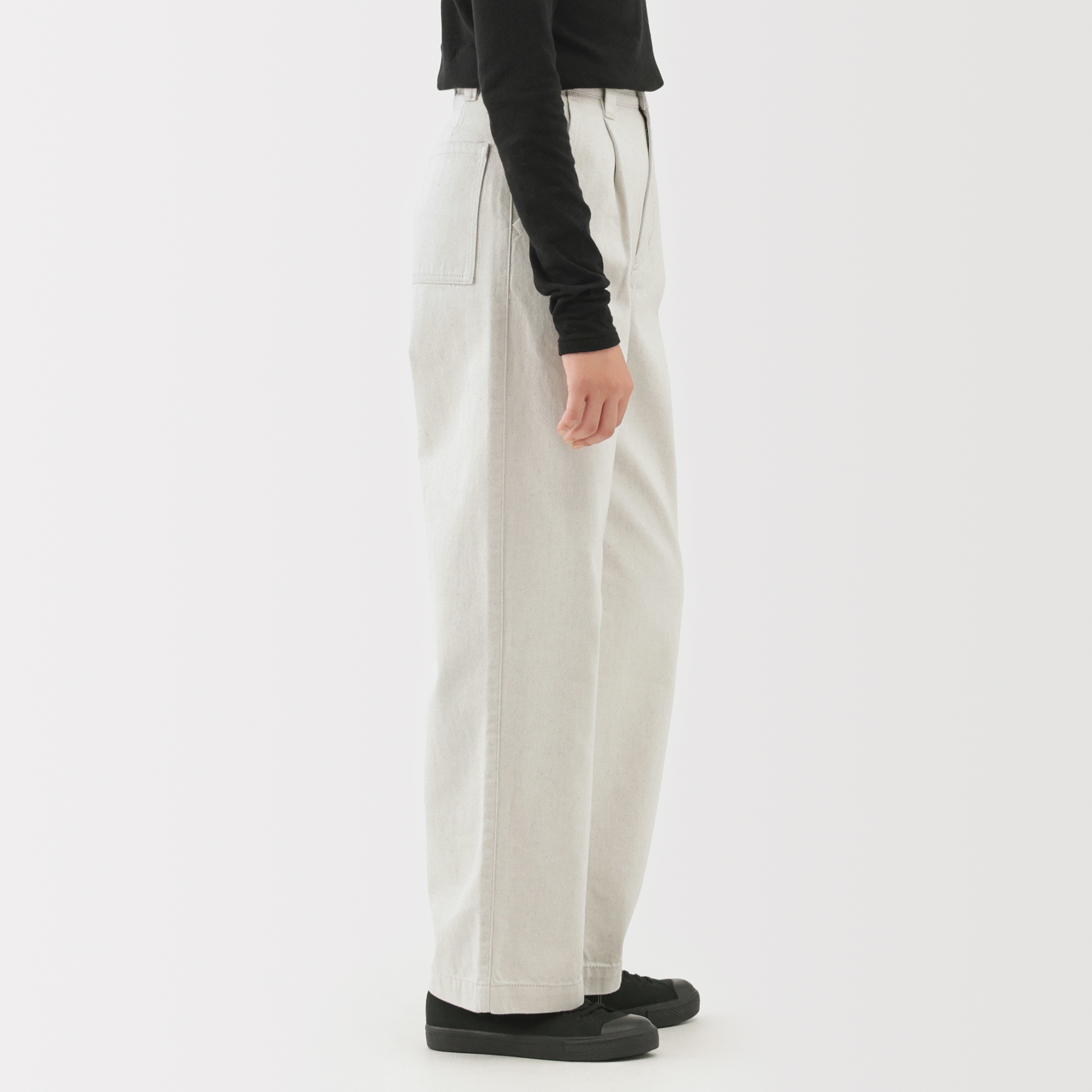 婦人　再生コットン混パンツ