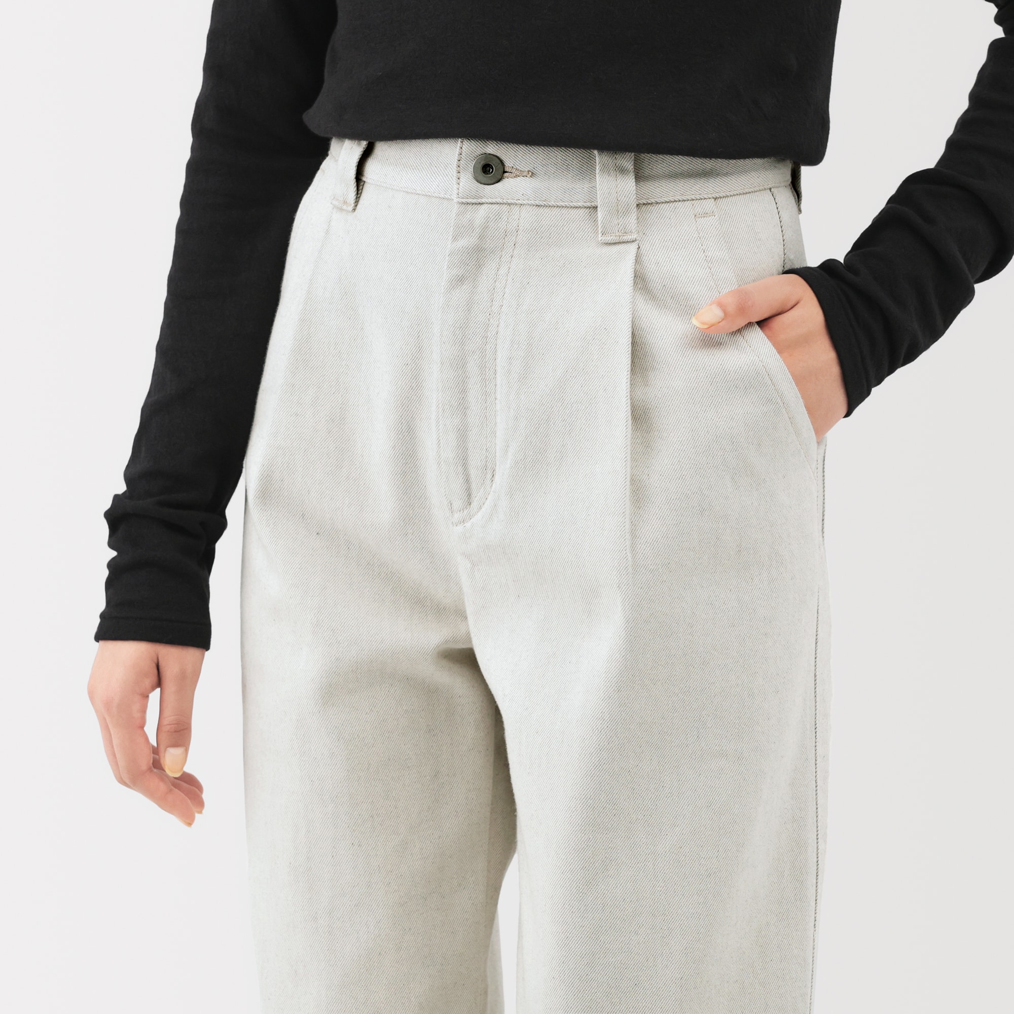 婦人　再生コットン混パンツ