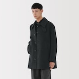 紳士　カシミヤ混ショートステンカラーコート