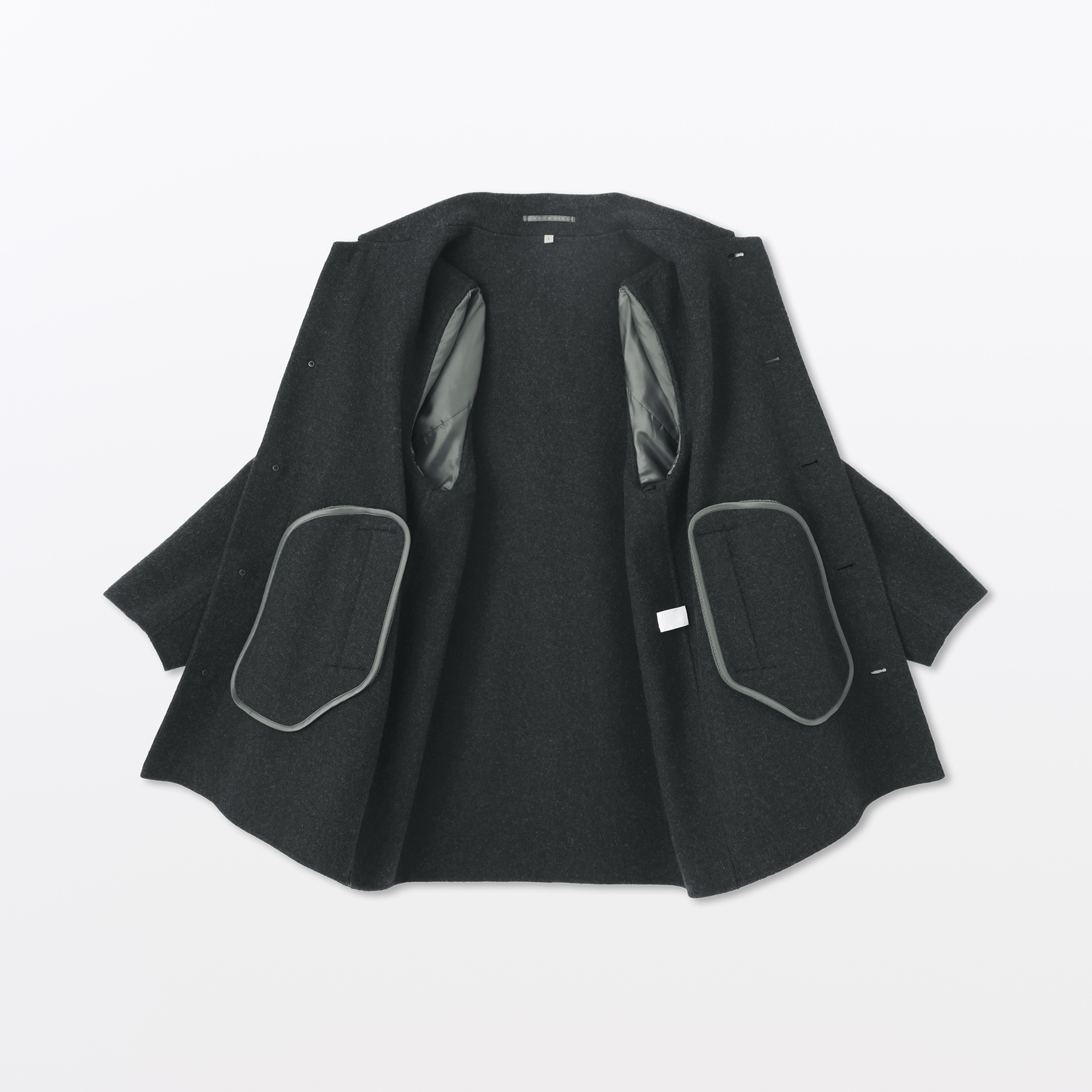 紳士　カシミヤ混ショートステンカラーコート