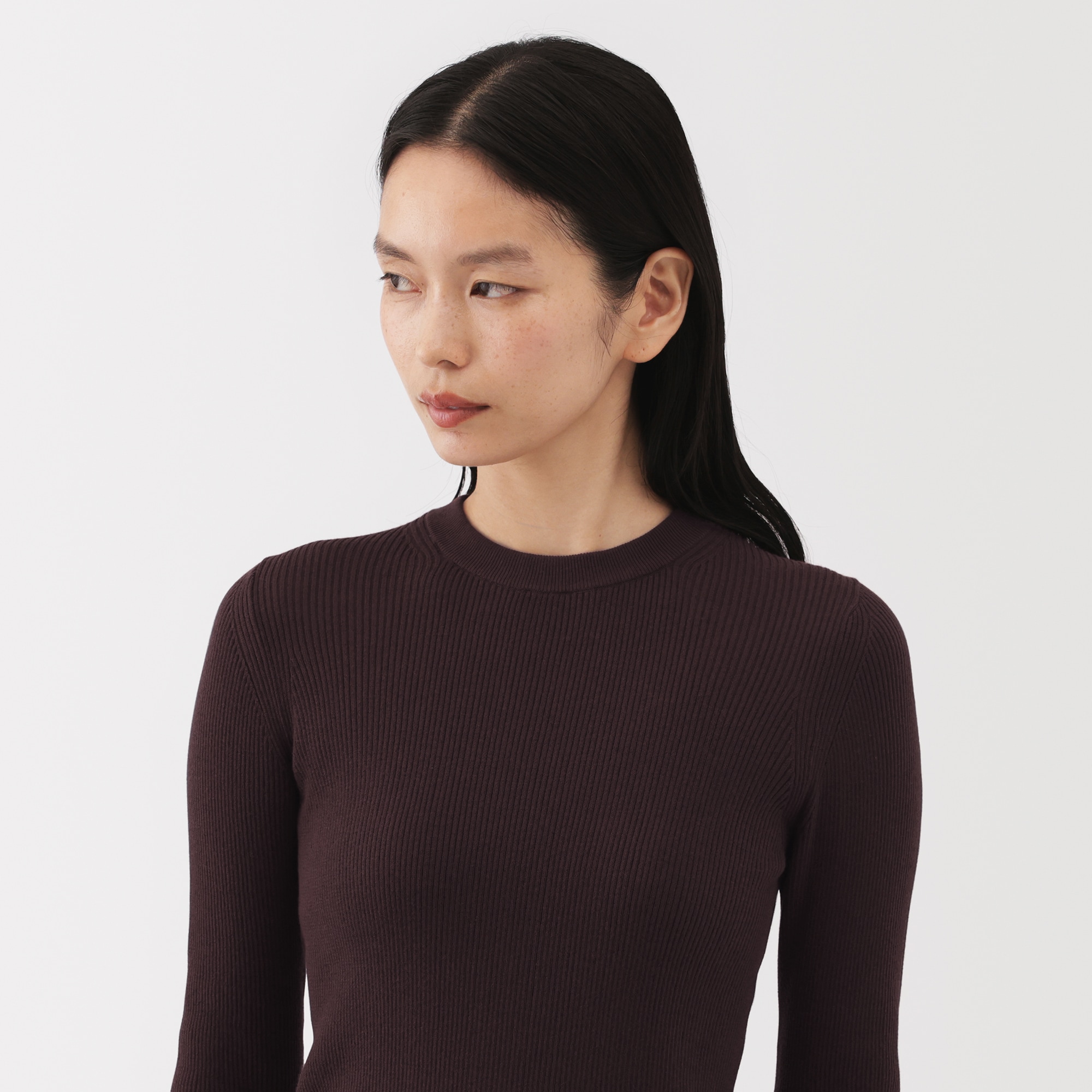 婦人 強撚コットンニット長袖プルオーバー | 無印良品