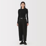 婦人　強撚コットンニット長袖プルオーバー