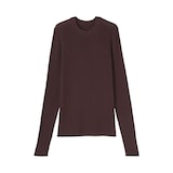 婦人　強撚コットンニット長袖プルオーバー