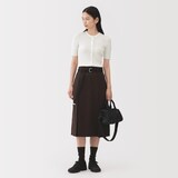 婦人　強撚コットンニット半袖カーディガン