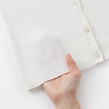 婦人　強撚コットンニット半袖カーディガン