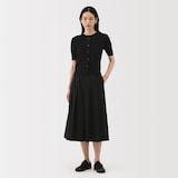 婦人　強撚コットンニット半袖カーディガン