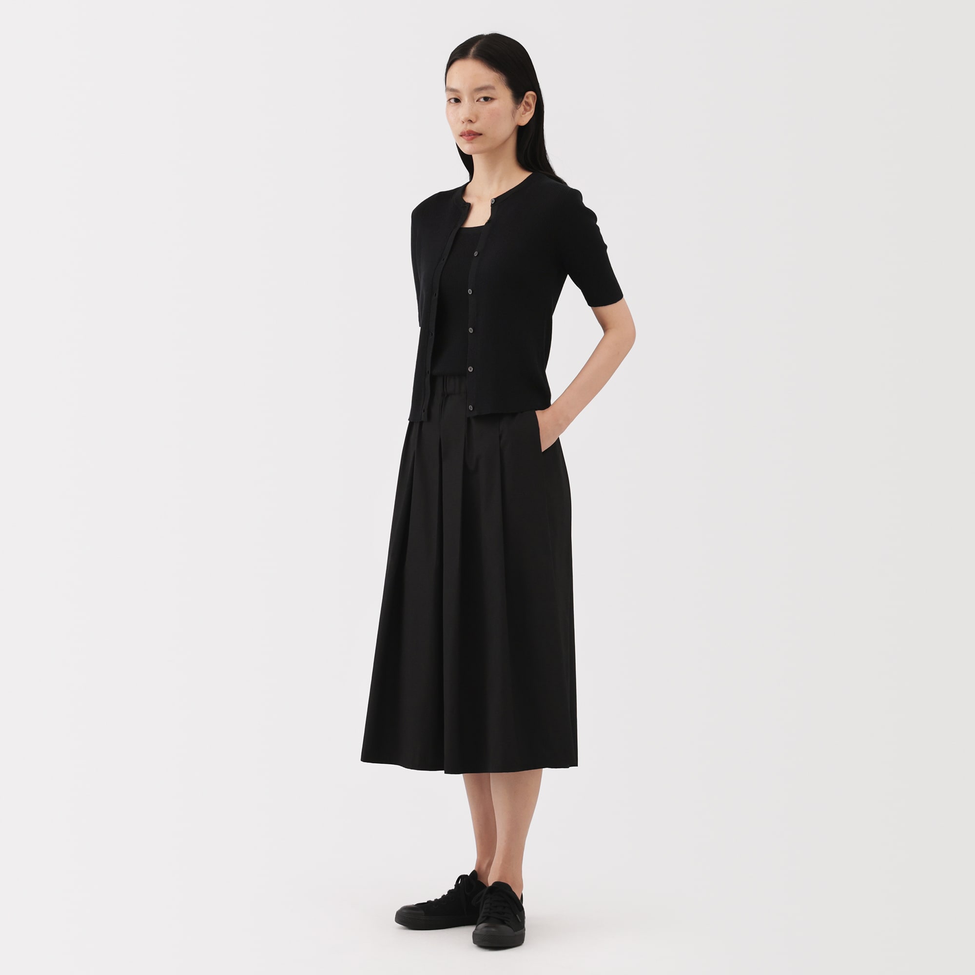 婦人 強撚コットンニット半袖カーディガン | 無印良品