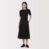 婦人　強撚コットンニット半袖カーディガン