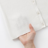 婦人　強撚コットンニット半袖カーディガン