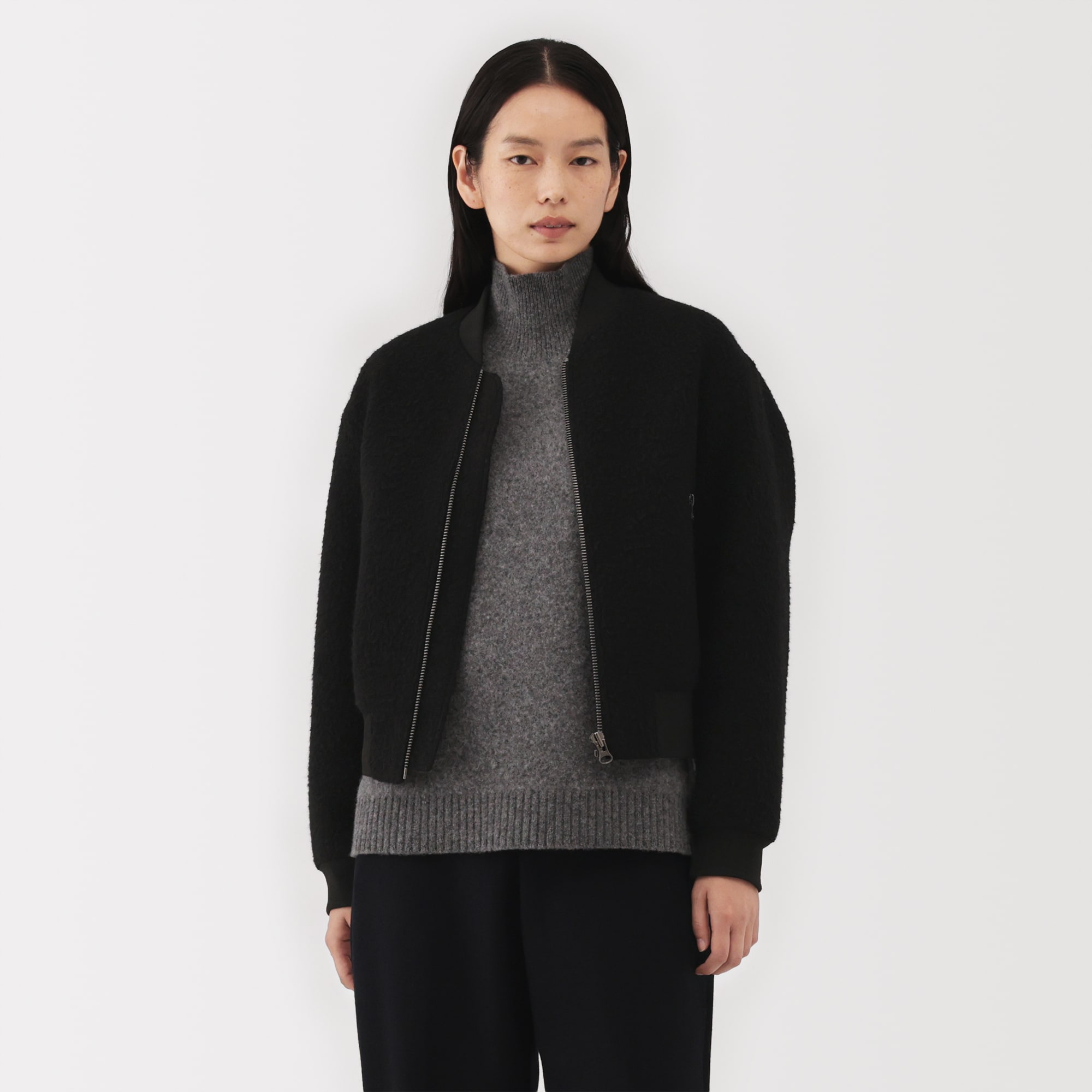 婦人 ウール混ナッピングショートブルゾン | 無印良品