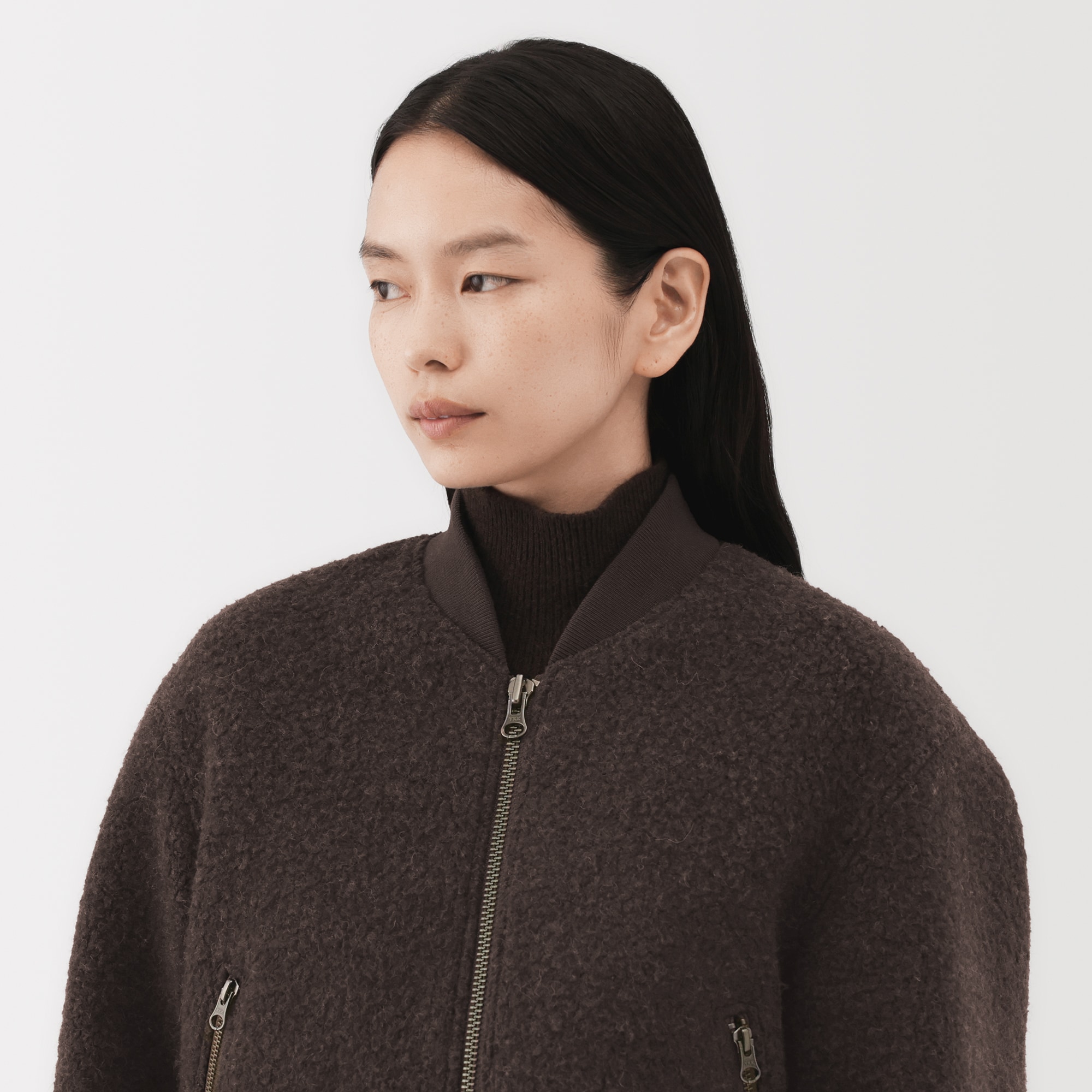 【最新‼︎2025AW・タグ付未使用品】MUJI Labo ショートブルゾン S MUJI Labo ブルゾン アウター 「MUJI Labo」婦人 ウール混ナッピング