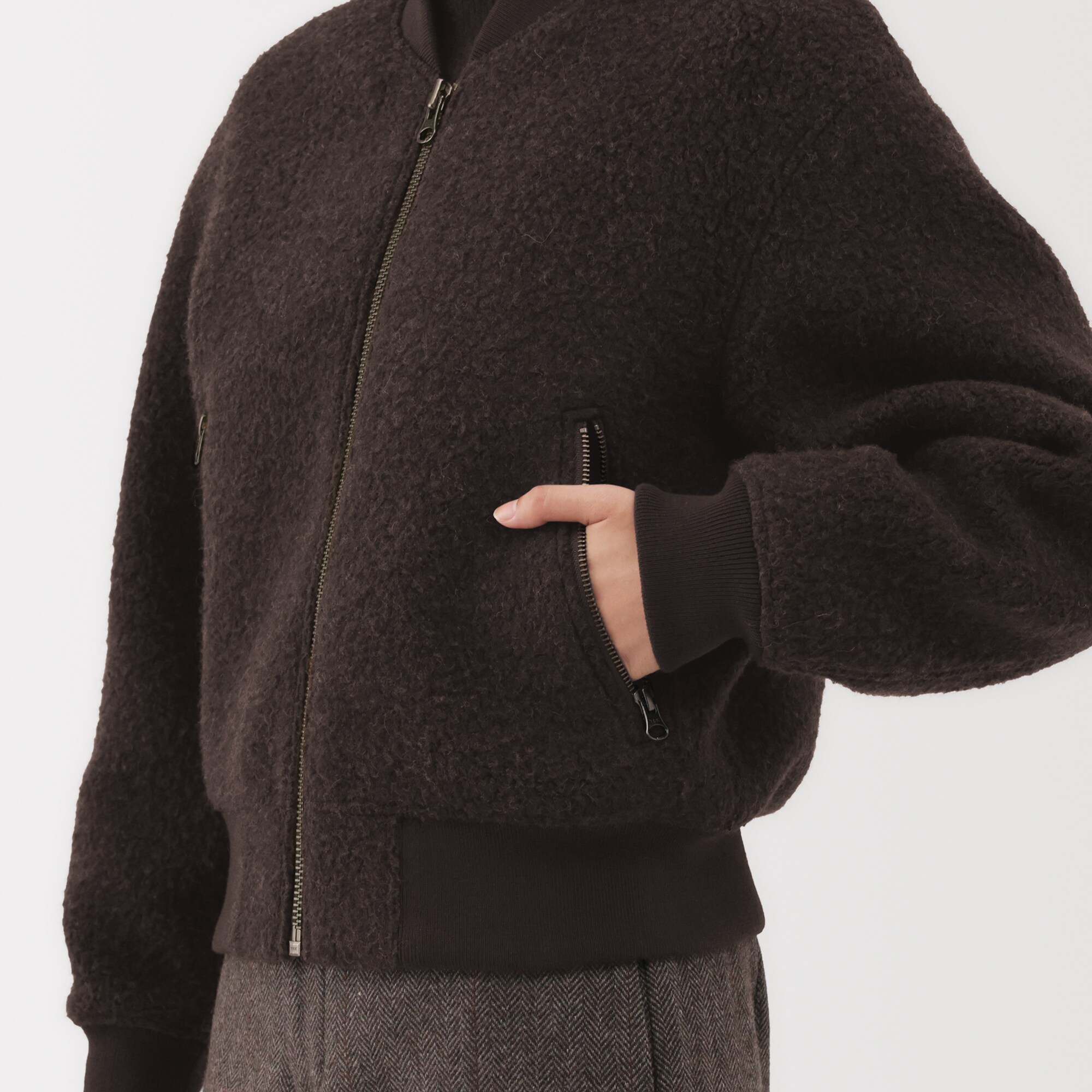 婦人 ウール混ナッピングショートブルゾン | 無印良品