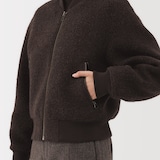 婦人　ウール混ナッピングショートブルゾン