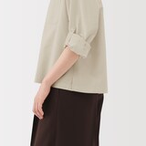 婦人　植物由来の素材を使ったリラックスフィットシャツ（ストライプ）