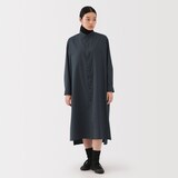 婦人　植物由来の素材を使ったリラックスフィットシャツワンピース（ストライプ）