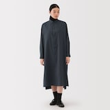 婦人　植物由来の素材を使ったリラックスフィットシャツワンピース（ストライプ）