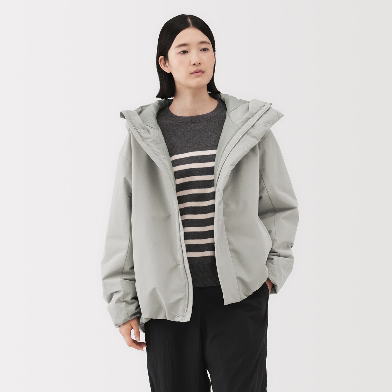 紳士　防風撥水中わたフードジャケット