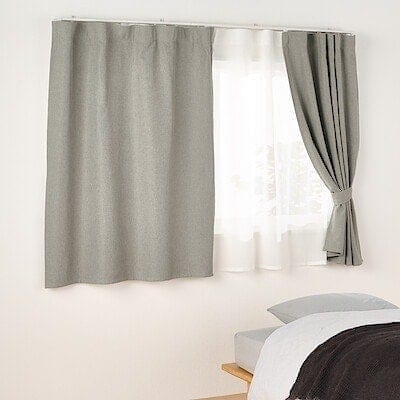 【遮光２級】防炎・遮光性　ドビー織りノンプリーツカーテン