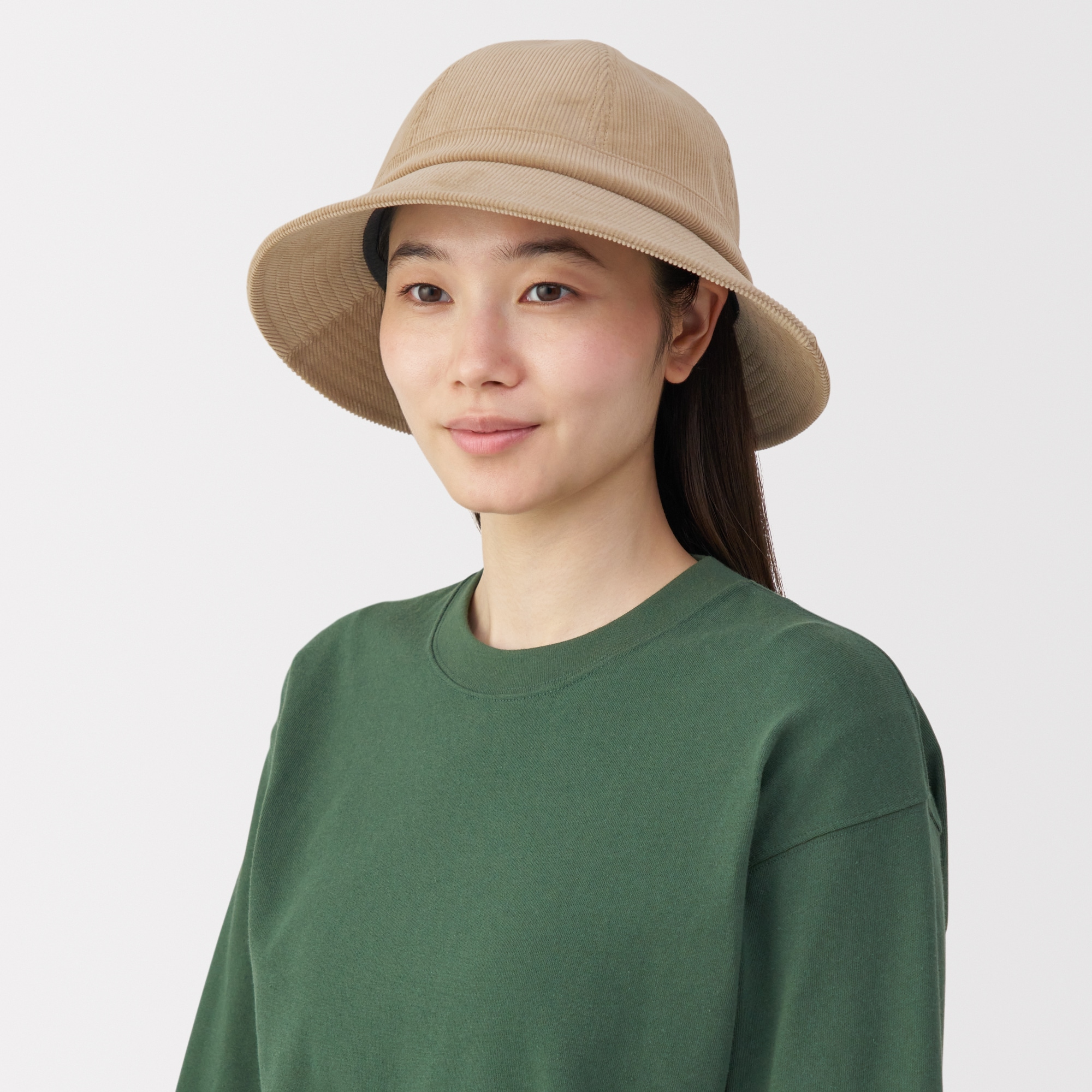 木の実から作ったカポック混コーデュロイ　バケットハット