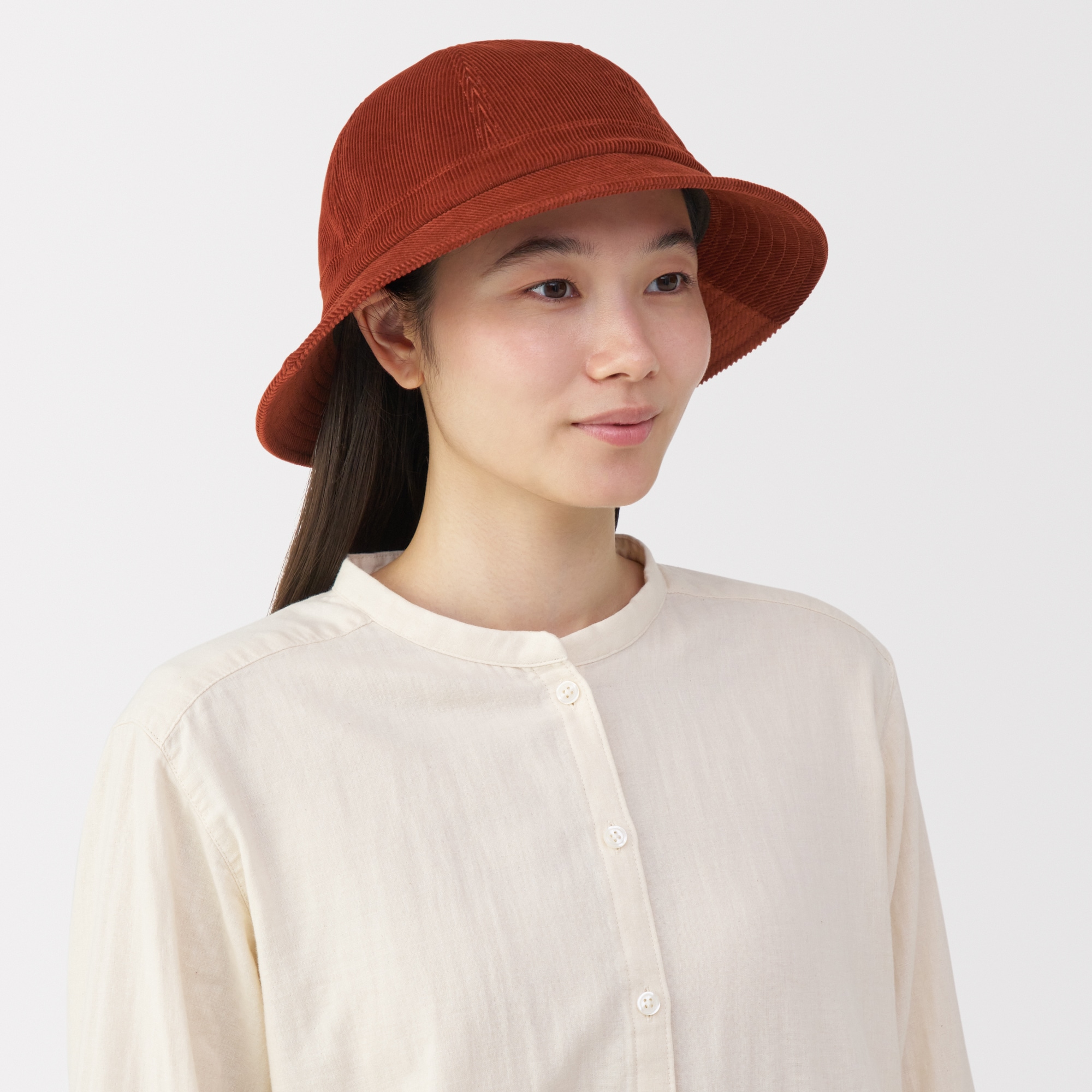 木の実から作ったカポック混コーデュロイ　バケットハット