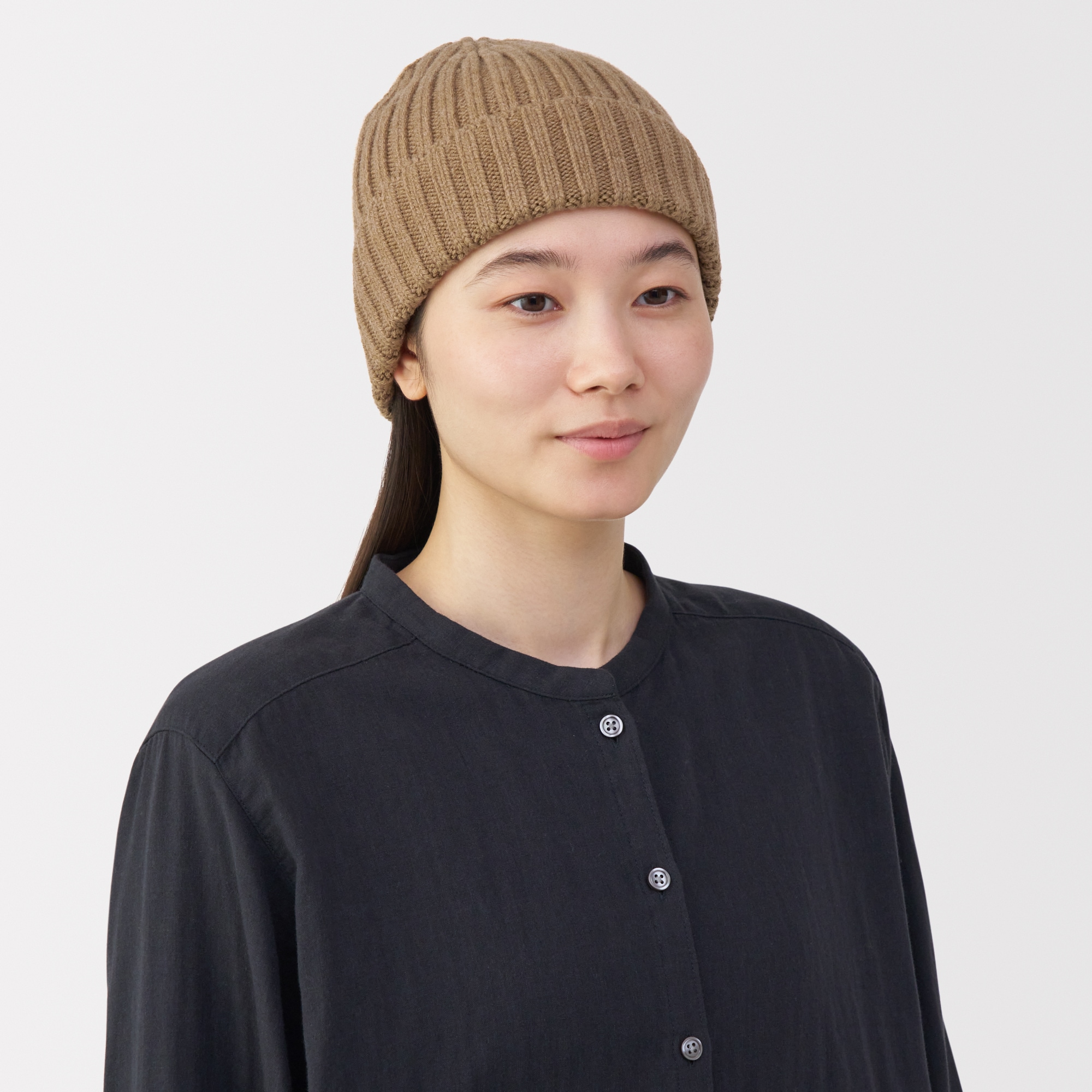 おでこのチクチクを抑えたメリノウール混　ワッチ