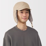 吸湿発熱中わた表面撥水耳当て付き　キャップ