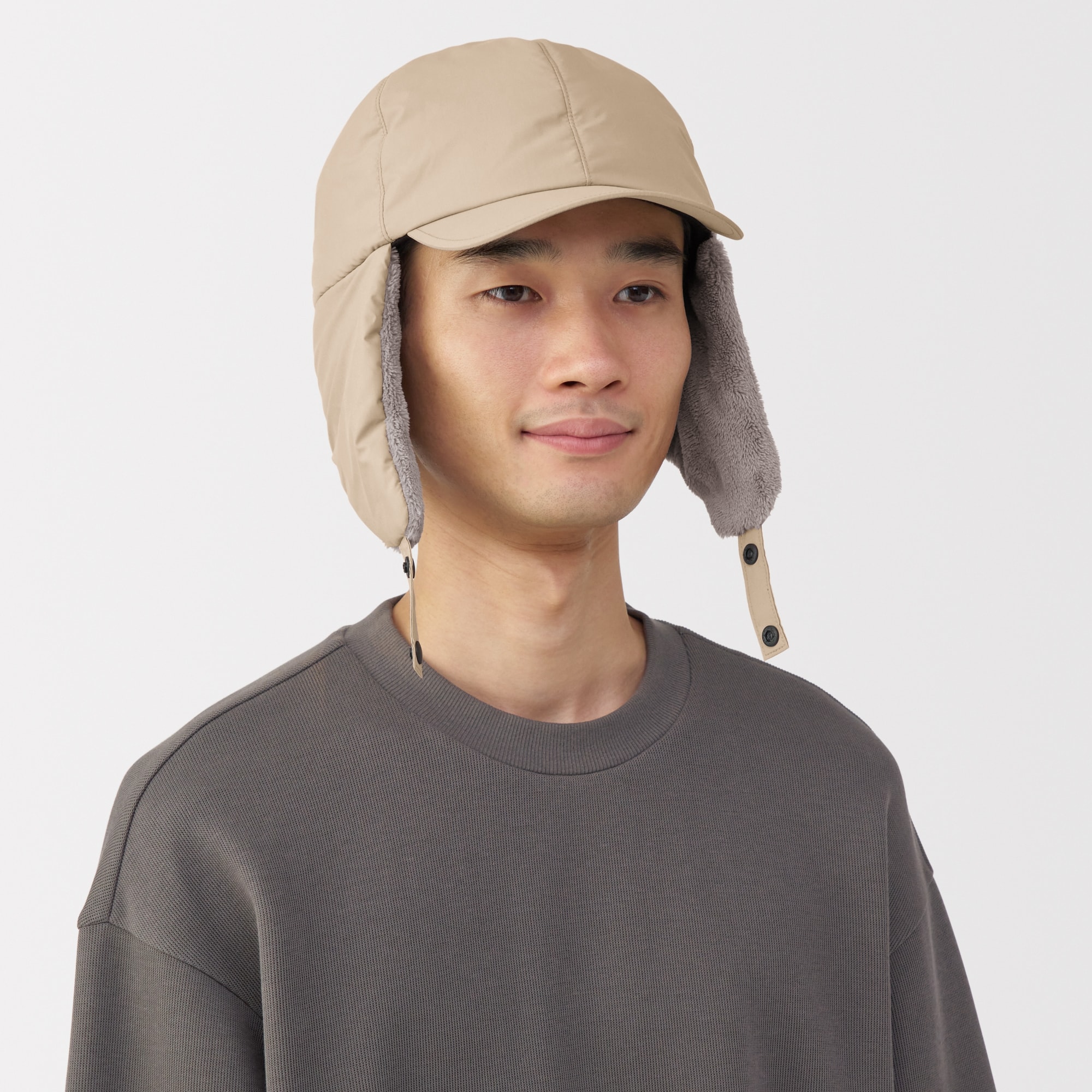 吸湿発熱中わた表面撥水耳当て付き　キャップ