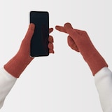 メリノウール混　裏起毛　タッチパネル手袋