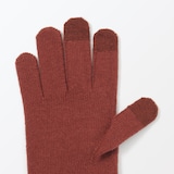 メリノウール混　裏起毛　タッチパネル手袋