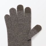 メリノウール混　裏起毛　タッチパネル手袋