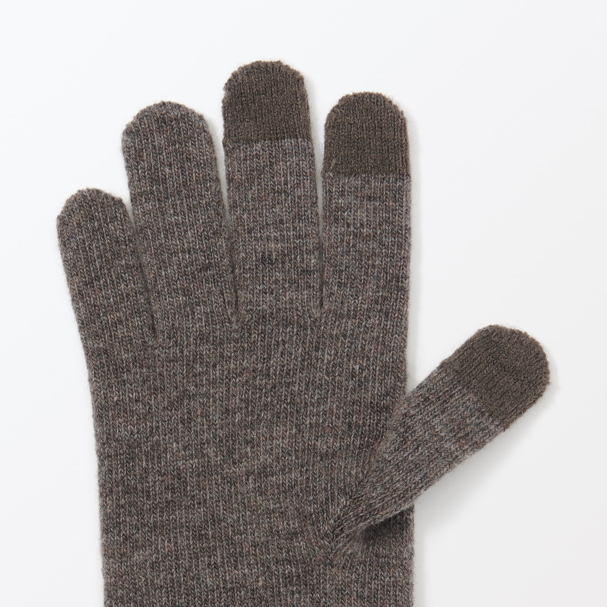 メリノウール混　裏起毛　タッチパネル手袋