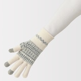 メリノウール混　裏起毛　タッチパネル手袋　（柄）